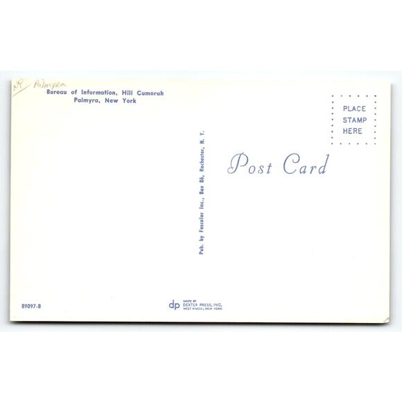 Vintage Chrome Postcard Bureau of Information Hill Cumorah Palmyra NY Historic - Picture 2 of 2